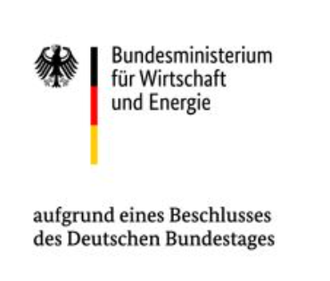 Das Bild zeigt das Logo des Bundesministeriums für Wirtschaft und Energie in Deutschland, mit Bezug auf einen Beschluss des Bundestages.