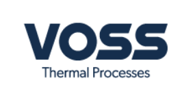 Das Bild zeigt das Logo der Firma VOSS, die auf thermische Prozesse spezialisiert ist. Die Schrift ist modern und klar gestaltet.