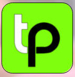 Das Bild zeigt ein minimalistisches Logo mit einem grünen Hintergrund und den Buchstaben "t" und "p" in Schwarz und Weiß.