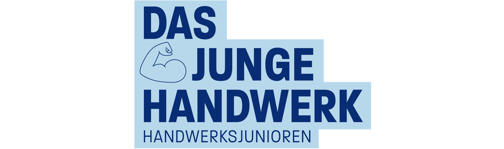 Das Bild zeigt das Logo „Das Junge Handwerk“ mit einem Muskelarm und dem Schriftzug, der Jugendliche im Handwerk anspricht.