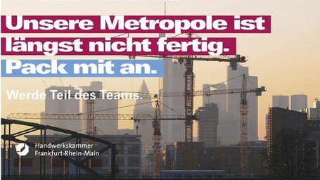 Skyline Frankfurt Baukran Stellenanzeigen